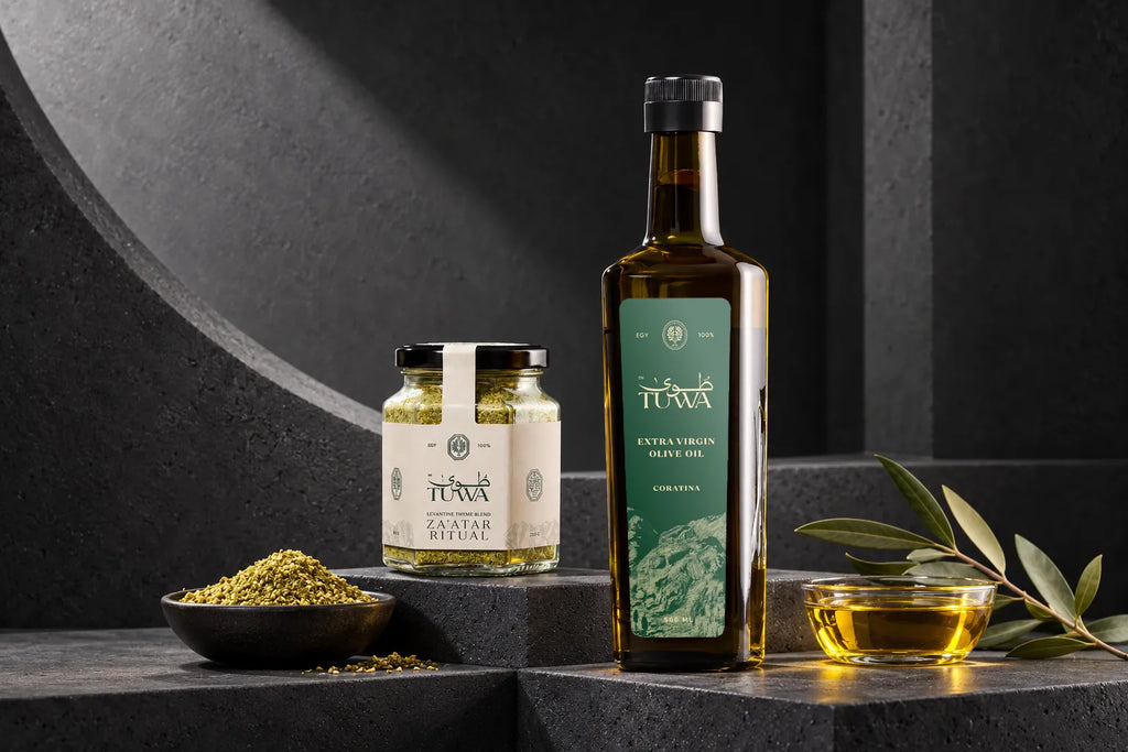 TUWA Morning Ritual:  Coratina Extra Virgin Olive Oil 500mL + Za'atar 250g